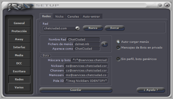 IRcap: Añadir Red - ChatCiudad Network