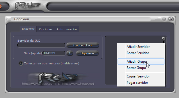 IRcap: Añadir Grupo