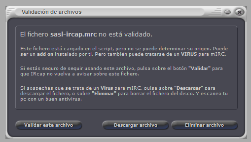 IRcap: Validación de archivos